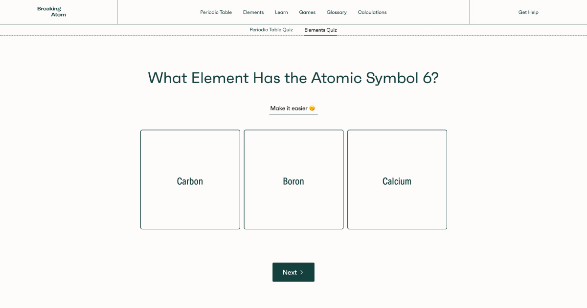 Elements Quiz to Learn the Periodic Table